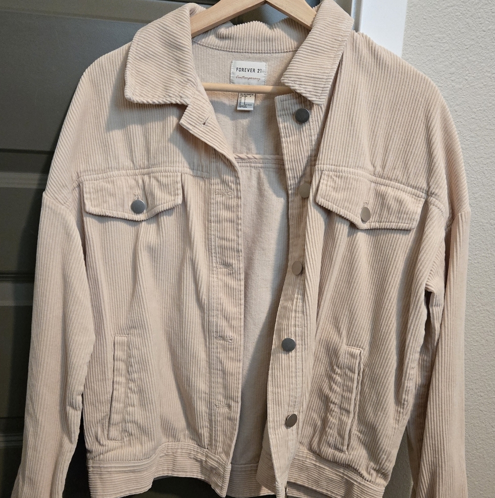 Forever 21 Women's Beige Corduroy Jacket